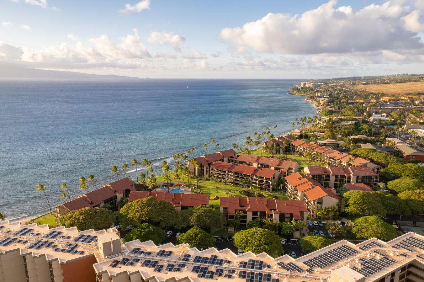 Drone view of property